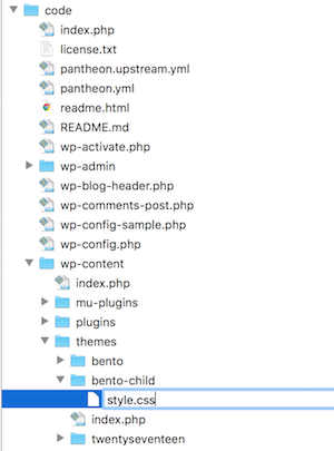 create beneto-child theme stylesheet