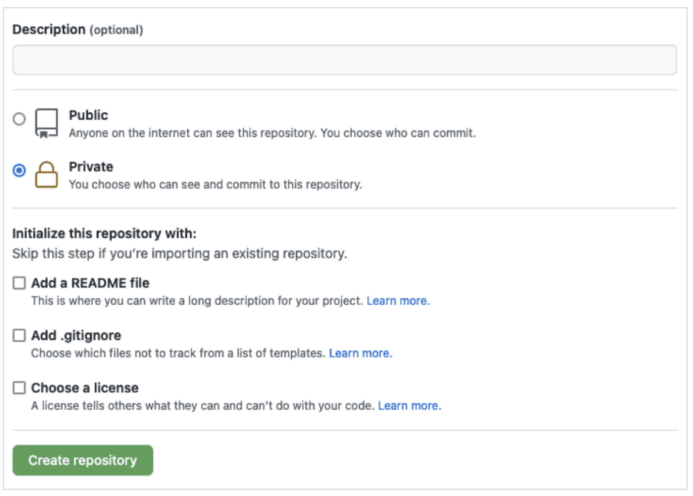 Create a repository in GitHub