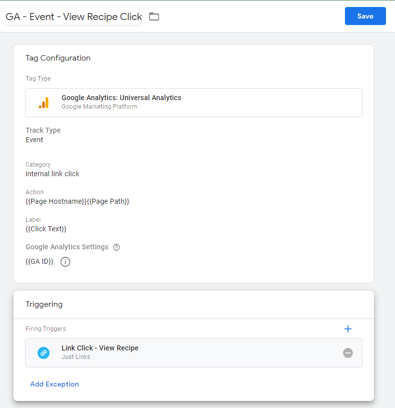 Tag and Trigger, successful configuration