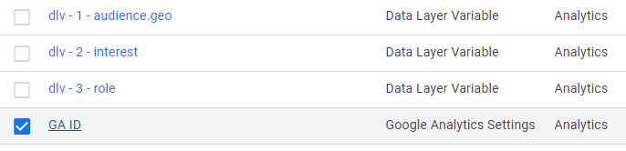 Custom Variables List