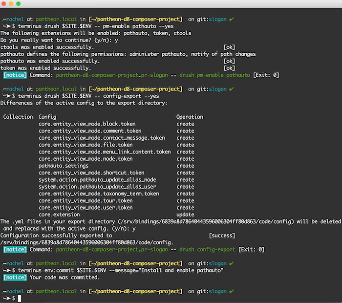 enable export config and commit