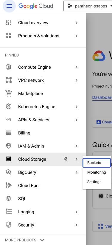 GCS Bucket Settings 1