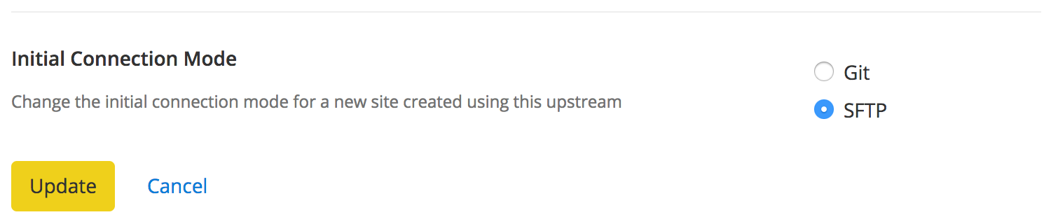 Modify initial connection mode
