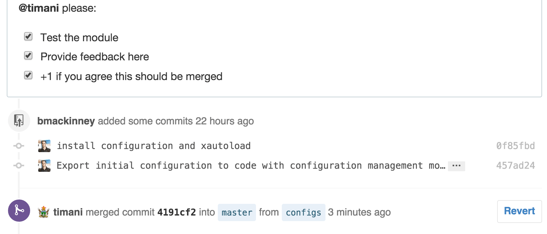 Merged pull request for configs branch