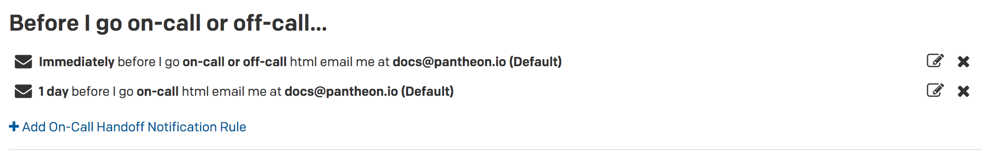 Notify before I go on call