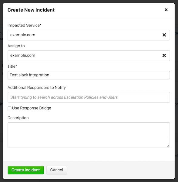 Create pagerduty incident